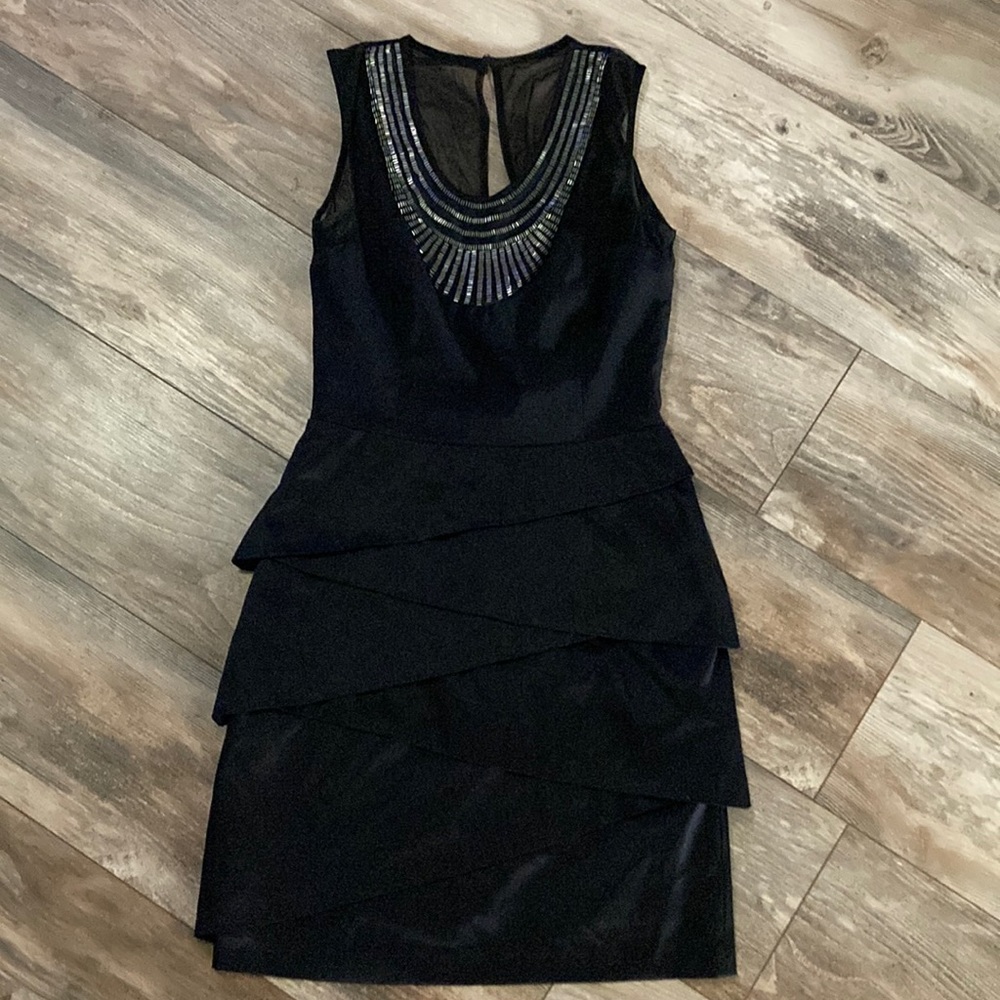 Nicole Miller Black Silk Blend Dress Size 0